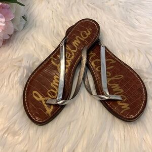 Silver sandal flats